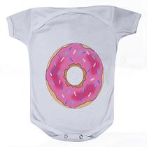 Camiseta Bebê Manga Curta Estampado De Rosquinha