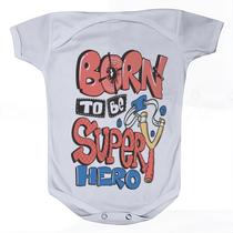 Camiseta Bebê Manga Curta Estampado de Super Herói