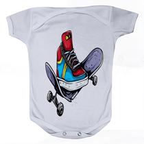 Camiseta Bebê Manga Curta Estampado Desenho Skate