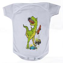 Camiseta Bebê Manga Curta Estampado Estampa Dinossauro