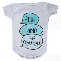 Camiseta Bebê Manga Curta Estampado Eu amo a mamãe