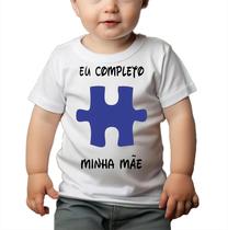 Camiseta Bebê Manga Curta Estampado eu completo a mamãe