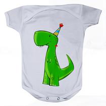 Camiseta Bebê Manga Curta Estampado Festa Dinossauro