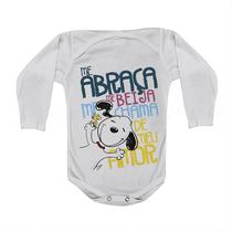 Camiseta Bebê Manga Curta Estampado Frase Cachorrinho