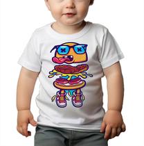 Camiseta Bebê Manga Curta Estampado Hamburguer