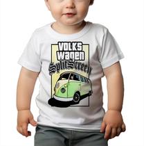 Camiseta Bebê Manga Curta Estampado Kombi GTA