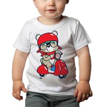 Camiseta Bebê Manga Curta Estampado Moto