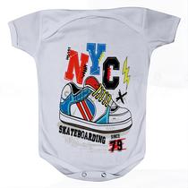 Camiseta Bebê Manga Curta Estampado NYC Tênis