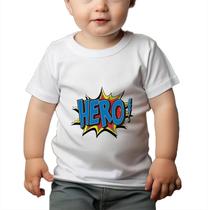 Camiseta Bebê Manga Curta Estampado Super Heróis