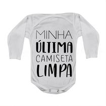 Camiseta Bebê Manga Curta Estampado Última Camiseta Limpa