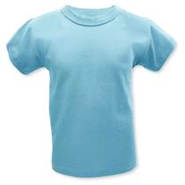 Camiseta Bebe Manga Curta Infantil 1 a 3 Anos Malha Azul Bebe Lisa Básica 100 Algodao dia a dia verão passeios Baby Deluxe