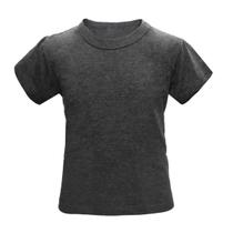 Camiseta Bebe Manga Curta Infantil 1 a 3 Anos Malha Grafite Lisa Básica 100 Algodao dia a dia verão passeios Confortável Baby Deluxe