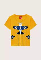 Camiseta Bebê Menino Estampa Aviões Kyly Cor:AmareloTamanho:1