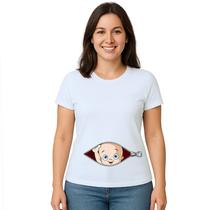 Camiseta Bebê Na Barriga Zíper Grávida Personalizada Camiseta Bebê Na Barriga Zíper Grávida Personalizada