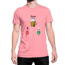 Camiseta Beer Cerveja Chamada Accept Decline Ligação Atender