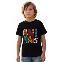 Camiseta Bento Fábula Silk Animais Preto Inverno Camiseta Bento Fábula Silk Animais Preto Inverno