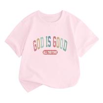 Camiseta BeWithYou Girls God is Good Religious Jesus rosa 150cm