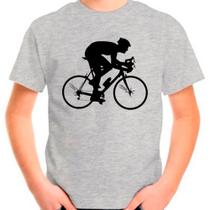 Camiseta Bicicleta Bike Ciclista Cinza Infantil01