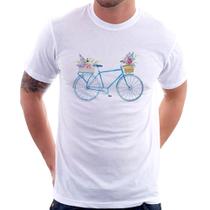 Camiseta Bicicleta e Flores - Foca na Moda