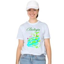 Camiseta Biologia Camisa Personalizada Blusa Adulto Algodão com Poliéster