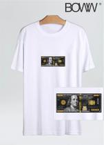 Camiseta Black Dolar 100% Algodão Branca Boww T-Shirt