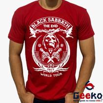 Camiseta Black Sabbath 100% Algodão Diversas Cores The End World Tour Rock Geeko