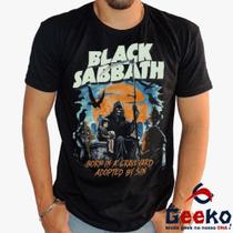 Camiseta Black Sabbath 100% Algodão Rock Geeko