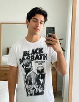 Camiseta Black Sabbath Blusa Branca Banda de Rock Adulto Unissex Bo009