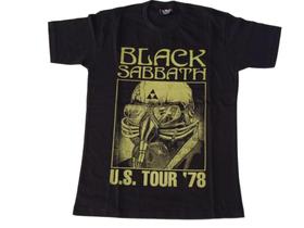 Camiseta Black Sabbath Blusa Preta Estampada Banda de Rock Never Say Die Tour 78 BW307 BRC