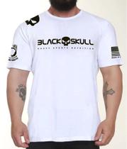 Camiseta black skull dry fit soldado bope branca
