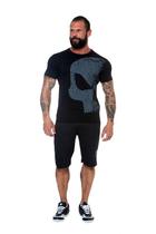 Camiseta black skull urban masculina preta