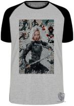Camiseta Black Widow Blusa Plus Size extra grande adulto ou infantil Camiseta Black Widow Blusa Plus Size extra grande adulto ou infantil
