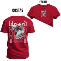 Camiseta Blessed Anj Algodão Confortável Estampada Gola Redonda