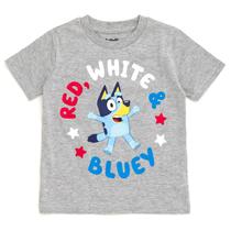 Camiseta Bluey, 4 de julho, Big Girl Boy Kids, cinza, tamanho 10-12 Camiseta Bluey, 4 de julho, Big Girl Boy Kids, cinza, tamanho 10-12