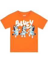 Camiseta Bluey Bingo Boys de manga curta 100% algodão laranja 2T