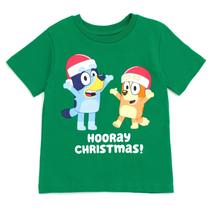 Camiseta Bluey Bingo Christmas para meninos verdes de 10 a 12 anos Camiseta Bluey Bingo Christmas para meninos verdes de 10 a 12 anos