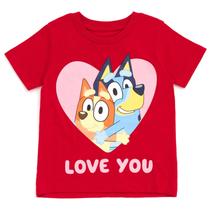 Camiseta Bluey Bingo Little Boys Red 6 anos 100% algodão Camiseta Bluey Bingo Little Boys Red 6 anos 100% algodão