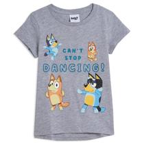 Camiseta Bluey - Família Bingo, Bandit e Mãe - Cinza - Para Meninas (6-7 anos)