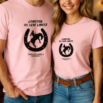 Camiseta Blusa Adulto Casal Country Estampa Comitiva Os Sem Limite Agrogirl Agroboy Cowboy Namorados
