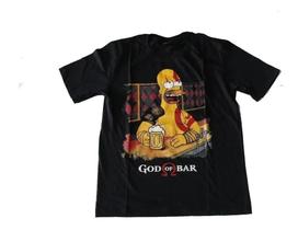 Camiseta Blusa Adulto Unissex Os Simpsons God Of Bar Hcd486