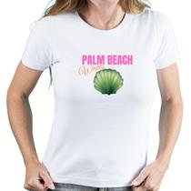 Camiseta blusa babylook feminina Palm Beach manga Durabilidade