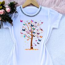 Camiseta blusa camisa t-shirt feminina arvore da vida borboletas vários modelos Camiseta blusa camisa t-shirt feminina arvore da vida borboletas vários modelos