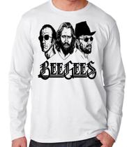 Camiseta blusa de frio manga longa Beegees banda rock antiga Camiseta blusa de frio manga longa Beegees banda rock antiga