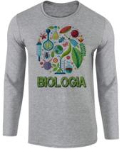 Camiseta blusa de frio manga longa Biologia biologo profissão