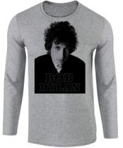 Camiseta blusa de frio manga longa Bob Dylan rock antigo