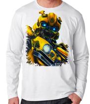 Camiseta blusa de frio manga longa bumblebee transformers robo carro