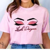 camiseta blusa designer de cílios, lash design,