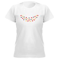 Camiseta blusa feminina Sorriso de Coração manga curta Tendência