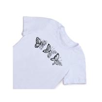 camiseta blusa feminina tshirt básica borboleta gola redonda de algodão dia a dia PP ao G2