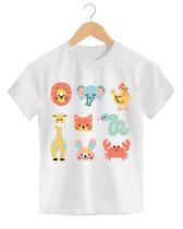 Camiseta Blusa Infantil Animais Safari Selva Floresta Guaxinim Tigre Elefantinho - BRANDS RETHA